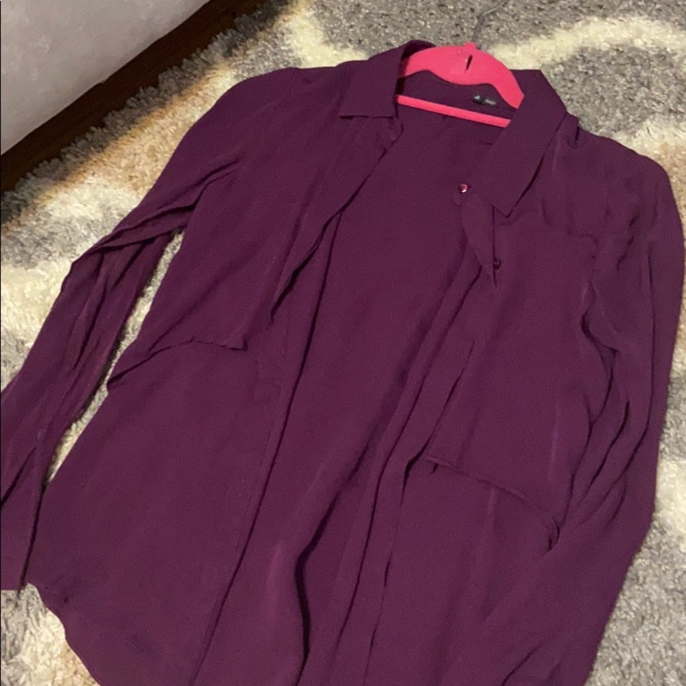 Theory Purple Silk Blouse